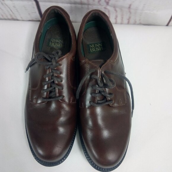 Nunn Bush Brown Leather Oxford Lace Up Dress Shoes - Picture 4 of 14